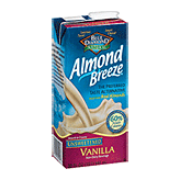 Blue Diamond Almond Breeze unsweetened almond milk, vanilla flavored, soy free, lactose free Left Picture